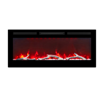 Boyel Living 42 in. Freestanding Versatile Installation Electric Fireplace in Black with Multi-Color Flame
