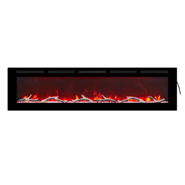 Boyel Living 72 in. Freestanding Versatile Installation Electric Fireplace in Black with Multi-Color Flame