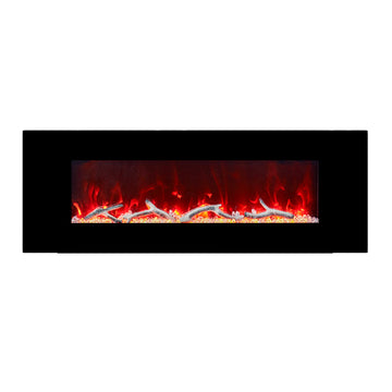 Boyel Living 50 in. Wall Mounted Infrared Electric Fireplace in Black with Multi-Color Flame and CSA Certification