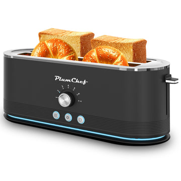 4-Slice Toaster, 7 Browning Settings, Defrost/Reheat Functions, Full body Stainless Steel Housing 1400W
