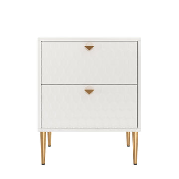 Boyel Living 24.4 inches Tall 2-Drawer High Gloss Nightstand