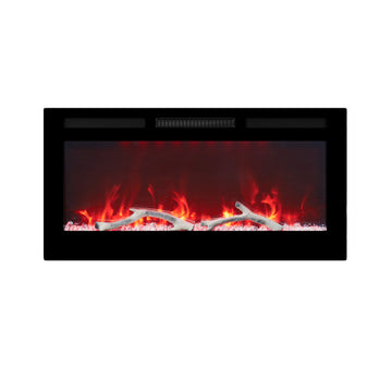 Boyel Living 36 in. Freestanding Versatile Installation Electric Fireplace in Black with Multi-Color Flame
