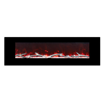 Boyel Living 60 in. Wall Mounted Infrared Electric Fireplace in Black with Multi-Color Flame and CSA Certification