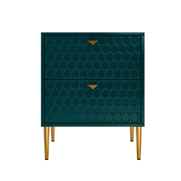 Boyel Living 24.4 inches Tall 2-Drawer High Gloss Nightstand