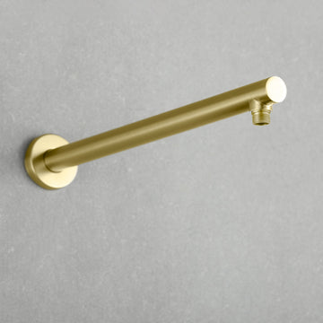Brushed Gold Shower Arm 1/2NPT Thread SUS304 Concealed Installation Stable Base