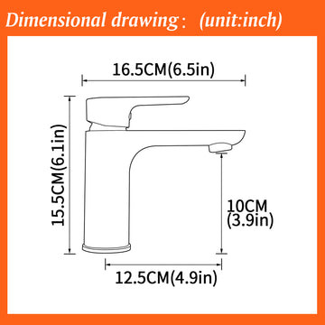 Single Hole Single Handle Bathroom Faucet with cUPC Water Supply Lines in Brushed Gold