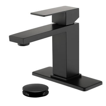 Black Faucet SUS304 Aerator Spout cUPC Cartridge 60cm Supply Line Pop Up Drain