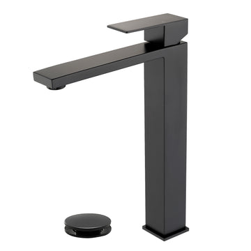 Black Faucet SUS304 Aerator Spout cUPC Cartridge 60cm Supply Line Pop Up Drain