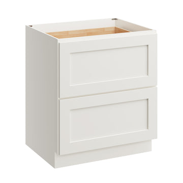 30 Inch White Shaker Style Base Cabinet with Full Overlay Doors