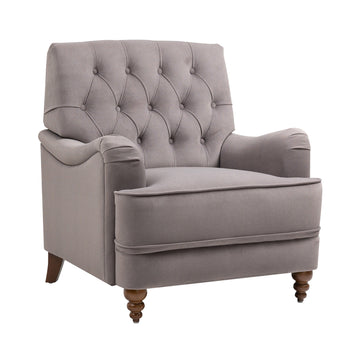 Boyel Living 34 in. W Gray Ergonomic High-End Fabric Accent Recliner Chair with Rubber Wooden Legs and Armrests
