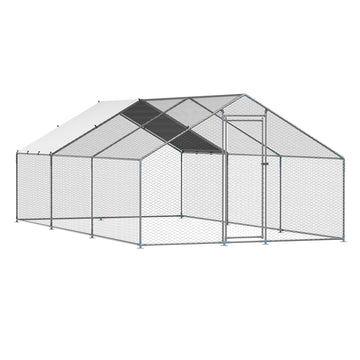 Metal Chicken Coop 9 Ft Large Walk In Poultry Hen House