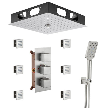 4-Function-LED-Luxury-Shower-System-with-Side-Body-Jets-Thermostatic-Shower-Faucet-with-Handheld-Shower-Head-Brushed-Nickel