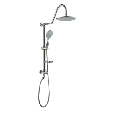 Boyel Living 10 in. 3-Spray Patterns Dual Wall Mount Shower Heads with 2.5 GPM with Soap Dish (Valve Not Included)