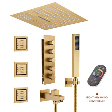 Brushed-Gold-4-Way-Shower-System-with-LED-and-Music-Player-Shower-Faucet-Set-with-Handheld-Shower-and-Side-Body-Jets