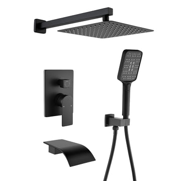 Modern Matte Black Shower Set