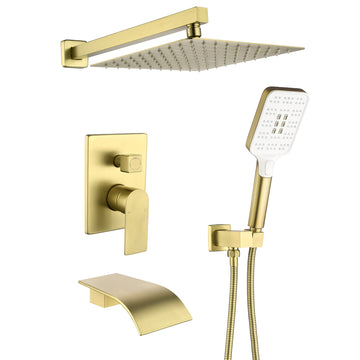 Modern Brushed Gold Shower Set