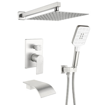 Modern Brushed Nickel Shower Set