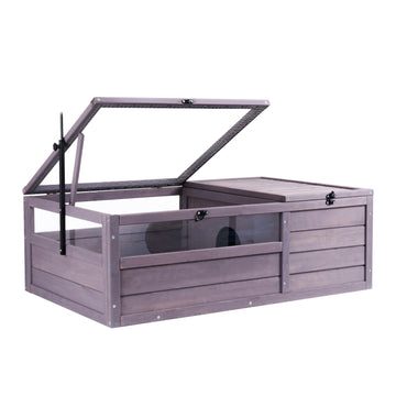 Tortoise Habitat Wooden Small Animal House Indoor Outdoor Enclosure