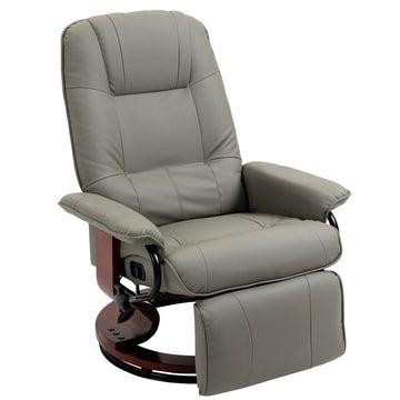 Faux Leather Manual Recliner Adjustable Swivel Lounge Chair with Footrest