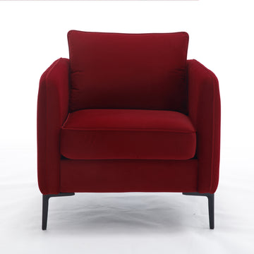 Accent Chair for Living Room Velvet Comfy Single Sofa Chair Armchair with Pillow Metal Legs