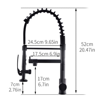 Matte Black Dual Function Single Handle No Sensor Gooseneck Pull Down Sprayer Kitchen Faucet