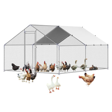 Metal Chicken Coop 9 Ft Large Walk In Poultry Hen House