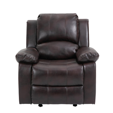 Boyel Living Heavy Duty Faux Leather 8-Point Massage Glider Recliner with Remote Control and Side Pocket