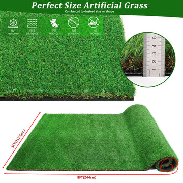 Green Outdoor Artificial Grass Runner 3FTX10FT 1.38" Pile Height Pet Friendly