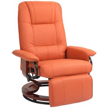 Faux Leather Manual Recliner Adjustable Swivel Lounge Chair with Footrest