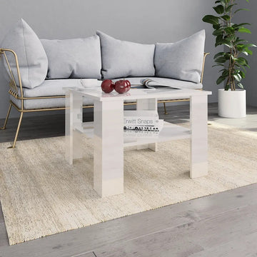 Coffee Table High-Gloss white Engineered wood Small Coffee Table