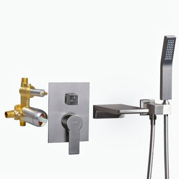 Boyel Living Single-Handle Wall Mount Roman Tub Faucet with Hand Shower