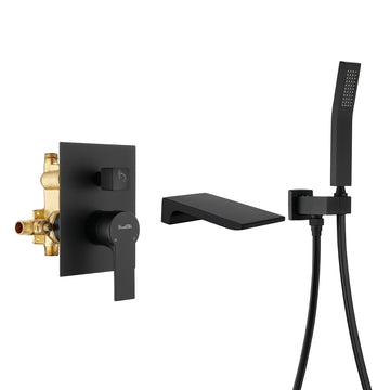 Boyel Living Single-Handle Wall Mount Roman Tub Faucet with Hand Shower