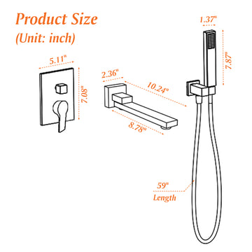 Single Handle 1 Spray Tub and Shower Faucet with Handheld Shower Head in Brushed Black Valve Included