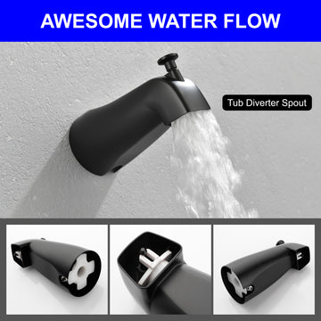 Matte Black Shower Set with 9 Function Handheld Shower and cUPC Pressure Balance Valve