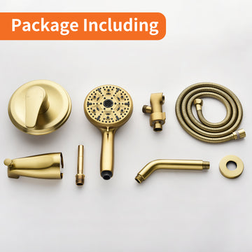 Brushed Gold Shower Set with 10 Function Handheld Shower and cUPC Pressure Balance Valve