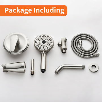 Brushed Nickel Shower Set with 10 Function Handheld Shower and cUPC Pressure Balance Valve