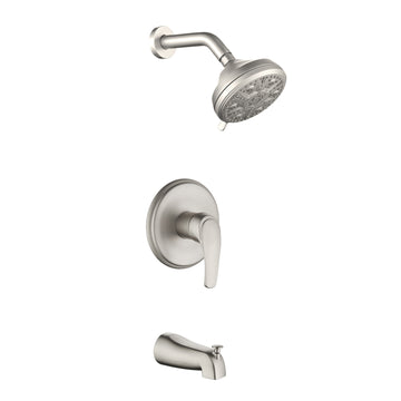 Brushed Nickel Ten Function Shower Set with Rain Shower Handheld Shower and cUPC Pressure Balance Valve