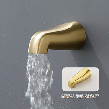 Brushed Gold Shower Set with Seven Function Dual Shower Heads and cUPC Pressure Balance Valve