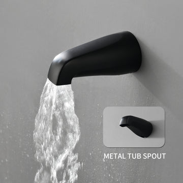 Matte Black Shower Set with Three Handle Control and Seven Function Dual Shower Heads