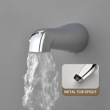 Polished Chrome Shower Set with Three Handle Control and Seven Function Dual Shower Heads