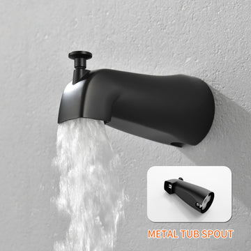 Matte Black Shower Set with 7 Function Dual Shower Heads and Tub Spout