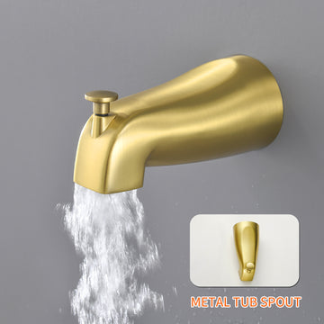 Brushed Gold Shower Set with 7 Function Dual Shower Heads and Tub Spout