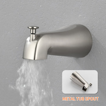 Brushed Nickel Shower Set with 7 Function Dual Shower Heads and Tub Spout