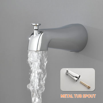 Polished Chrome Shower Set with 7 Function Dual Shower Heads and Tub Spout