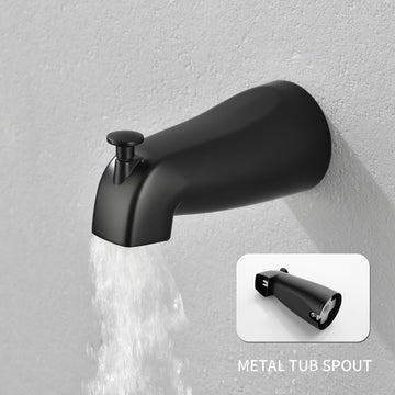 Matte Black Shower Set with Dual Handles 5 Function Dual ABS Shower Heads and Tub Spout