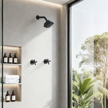 Modern Matte Black Shower Set