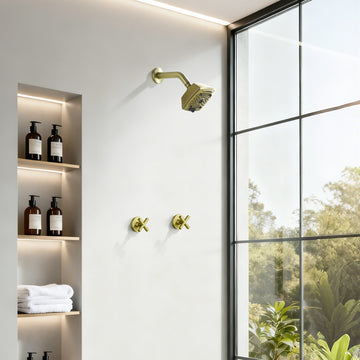 Modern Brushed Gold Shower Set