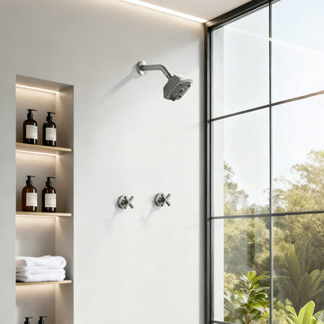 Modern Brushed Nickel Shower Set