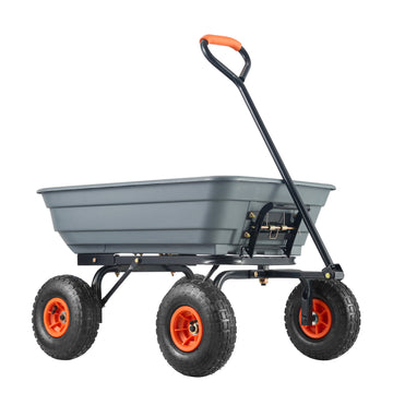 Dump Cart Poly Garden Heavy Duty Yard Wagon Wheelbarrow