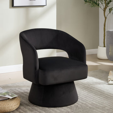 Swivel Barrel Chair Velvet Accent Armchair 360 Degree Swivel Club Chair for Living Room Bedroom Reception Room